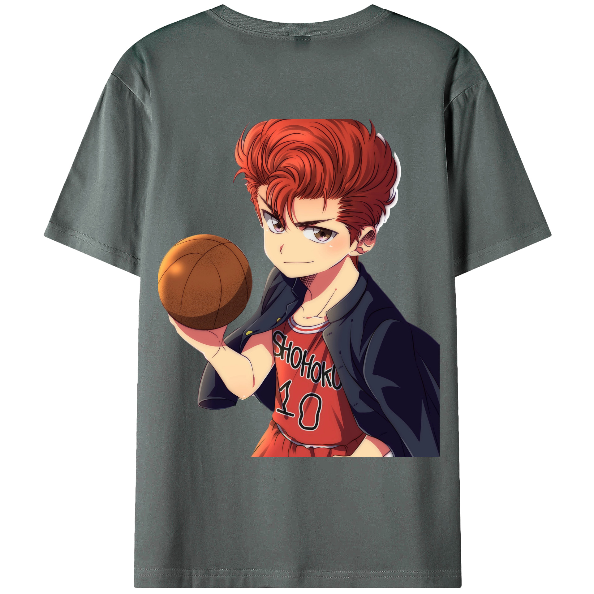 （画像用） SLAM DUNK／スラムダンク 綿100％ メンズ半袖Tシャツ（バックプリント） 通気性